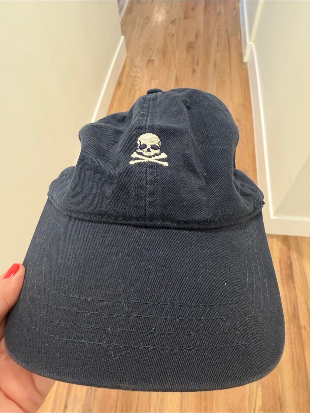 soulcycle Navy Cap with White Skull Embroidery